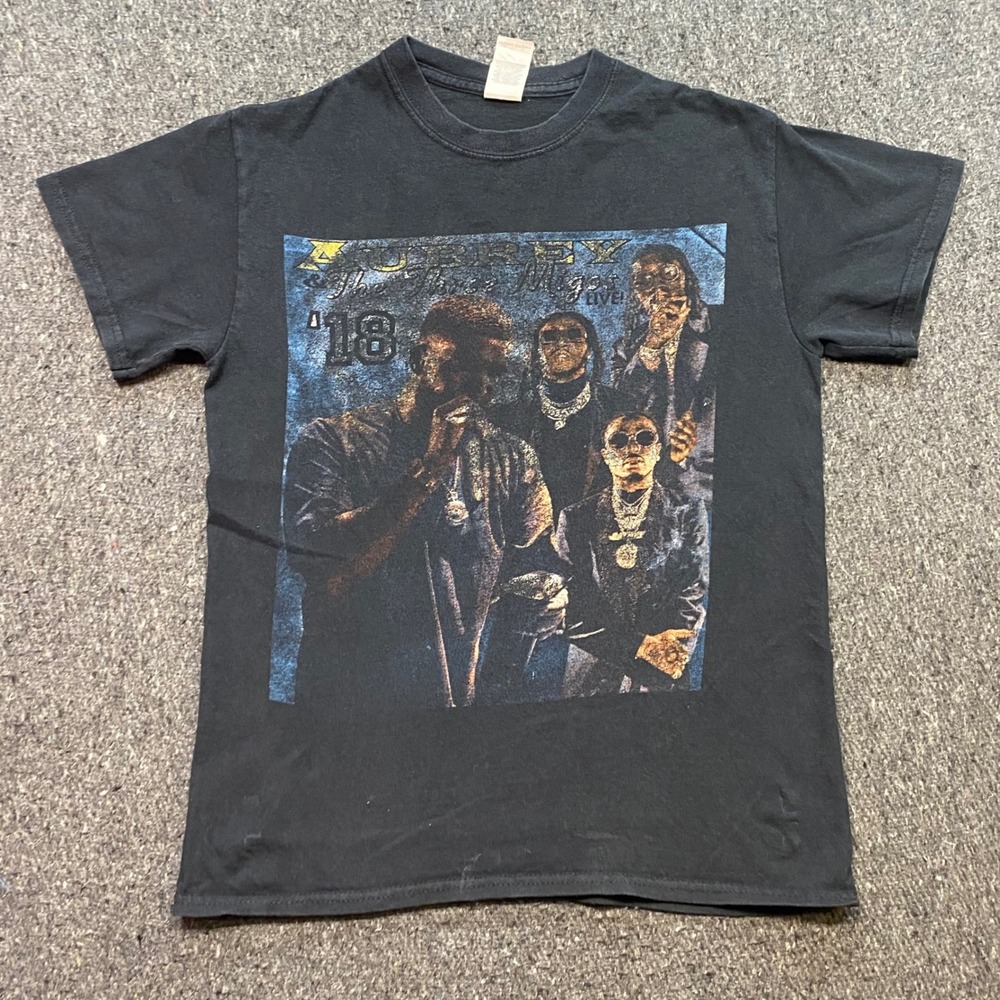 Aubrey And The Three Migos Tour Shirt Sz S Mens Black 2018 Drake Rap Concert Tee